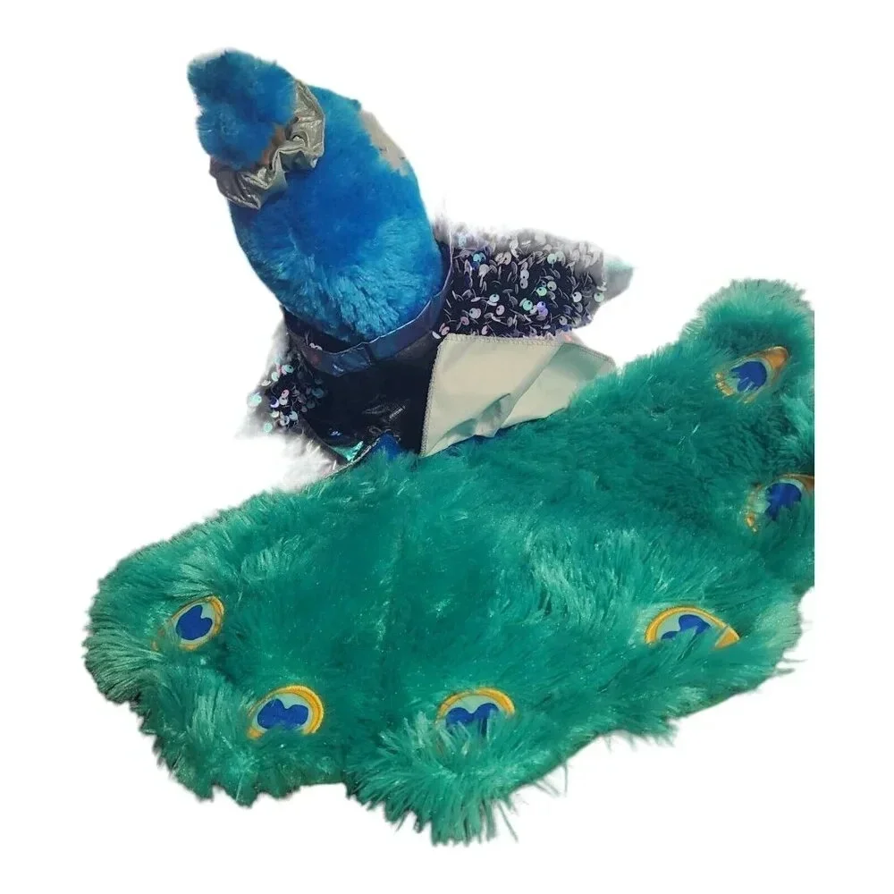 Build-A-Bear Workshop Peacock Plush Blue Bird Outfit Holographic Dress‎ 16